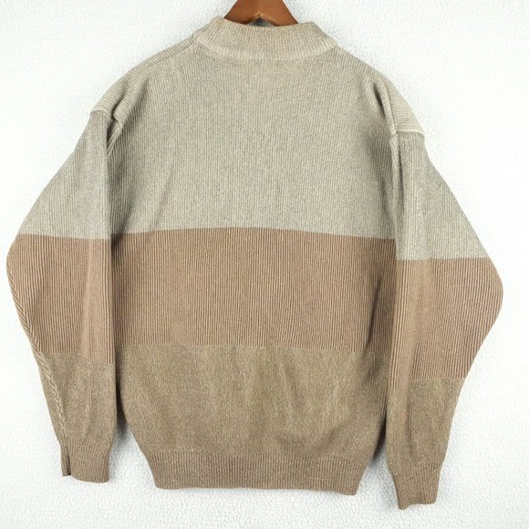 Blue Willis Denmark Sweater Womens Large Beige Striped Crew Oversized Ribbed - Picture 5 of 9